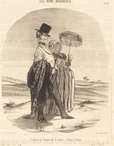 彼は自然の美しさを賞賛しています - Plaine St. Denis 作： Honoré Daumier