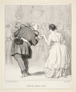 彼は舞踏会の楽しみを作る., Les Banqueteurs より 作： Honoré Daumier