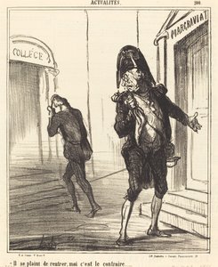 彼は家に帰ることについて不平を言う... 作： Honoré Daumier