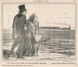 彼らはものすごいスピードで進んでいます... 作： Honoré Daumier