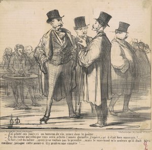 私は買った...ワインのバレル... 作： Honoré Daumier