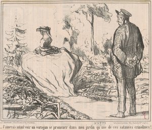 あのクソクリノリンよりハリケーンが庭をうろうろしているのを見たい！ 作： Honoré Daumier