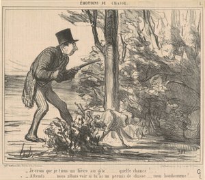うさぎを飼っていると思います... 作： Honoré Daumier