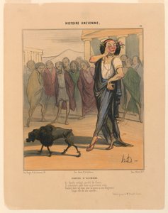 アルキビアデスの青年、古代史のプレート 19 作： Honoré Daumier