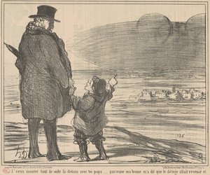 早く入りたい… 作： Honoré Daumier
