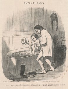 あまり水に浸かりたくない… 作： Honoré Daumier