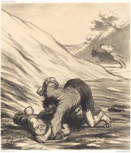 ロバと二人の泥棒 作： Honoré Daumier