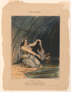 アキレスの洗礼、古代史のプレート 22 作： Honoré Daumier
