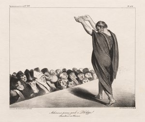 ラカリカチュア、Pl。 454、アテナイ人はフィリップに注意！ 作： Honoré Daumier