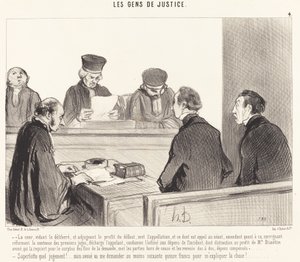 裁判所、審議を空にする... 作： Honoré Daumier
