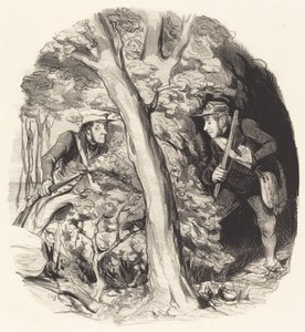 森の出会い 作： Honoré Daumier