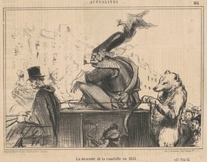 1855年の中庭の降下 作： Honoré Daumier