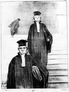 弁護士、オノレ・ドーミエ（1808-1879）の風刺画。"Charivari" 作： Honoré Daumier