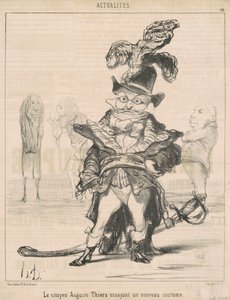 Le Citoyen ... 新しい衣装を試着するティエール 作： Honoré Daumier