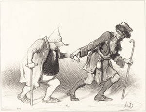 立憲主義者と流浪のユダヤ人 作： Honoré Daumier