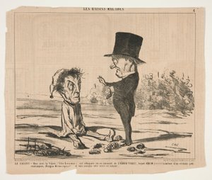 The Scholar - 私の友人であるつる (Vitis Linnaeus.) は、現在攻撃を受けています。 作： Honoré Daumier