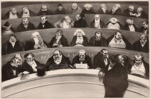 Le Ventre Legislatif。 Aspects des bancsministérielsde la chambreimprostituéede 1834 -立法腹。 1834年から売春前の商工会議所のキャビネットベンチの眺め。1834年 作： Honoré Daumier