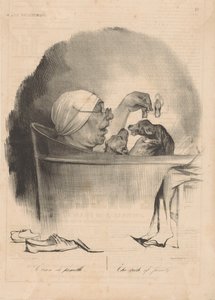 Le bain de famille 家族の風呂、1837年。 作： Honoré Daumier