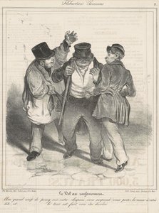 休憩所での盗難 作： Honoré Daumier