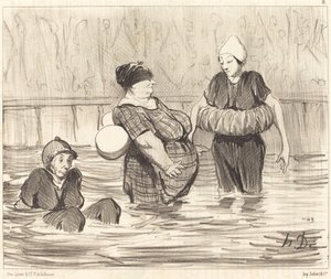 慎重な入浴者 作： Honoré Daumier