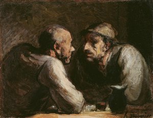 二人の酒飲み 作： Honoré Daumier