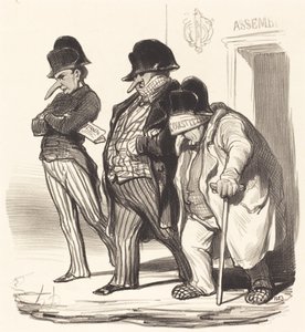 国民議会を去るナポレオンジャーナル... 作： Honoré Daumier