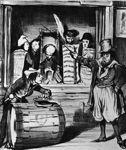 「レ・サルティンバンケ」、「ラ・カリカチュア」誌のイラスト、1839年4月28日（リソ） 作： Honoré Daumier
