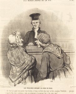 治安判事の前の隣人 作： Honoré Daumier