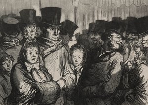 劇場：ドラマから生まれ、綱渡りから生まれる。 作： Honoré Daumier
