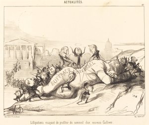 睡眠を楽しもうとする小人たち... 作： Honoré Daumier