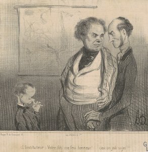 先生: あなたの息子は私に敬意を表します!... 作： Honoré Daumier