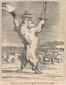 北のクマ、知られているすべてのクマの中で最も厄介です 作： Honoré Daumier
