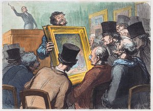 ホテル・ブイヨンのオークションで絵画を愛する人たち