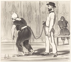 ラブルドー夫人が初めてのレッスンを受ける 作： Honoré Daumier