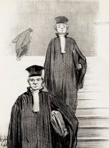 パレス オブ ジャスティスのメイン ステア ケース、1848 年。 作： Honoré Daumier