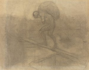 袋を運ぶ男 作： Honoré Daumier