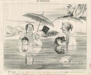 Mrs. Greluche: ああ、ギュスターヴ、なんて素晴らしいんだ！ 作： Honoré Daumier