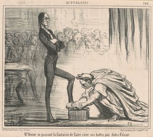 ふりをするヒューム氏... 作： Honoré Daumier
