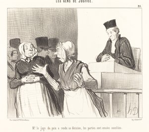 治安判事が決定を下しました... 作： Honoré Daumier