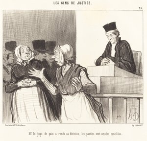 治安判事が決定を下しました... 作： Honoré Daumier