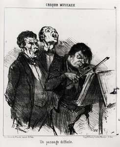 音楽スケッチ：難解な通路オノレ・ドーミエ（1808-1879）が描いたイラストで、1852年3月5日付の「シャリヴァリ」のニュースに掲載されています。 作： Honoré Daumier
