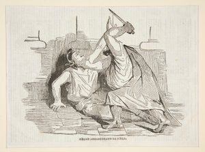 母親を殺害するネロ、1834 年 4 月 9 日の Charivari より 作： Honoré Daumier