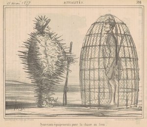 ライオン狩りの新装備 作： Honoré Daumier