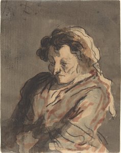 座っている老婆 作： Honoré Daumier