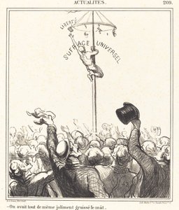 私たちは...マストにきれいにグリースを塗りました 作： Honoré Daumier