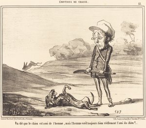 彼らは、犬は人間の友であると言います... 作： Honoré Daumier
