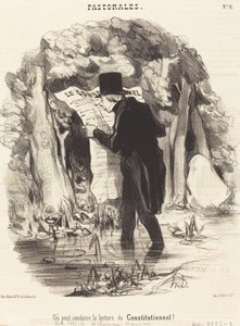 または憲法の読書をリードすることができます！ 作： Honoré Daumier