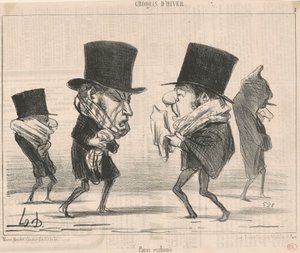 パリは風邪をひいている 作： Honoré Daumier