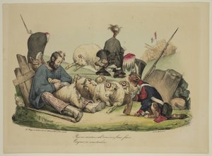 かわいそうな羊 ああ、何をしても...刈られてしまうのか 作： Honoré Daumier