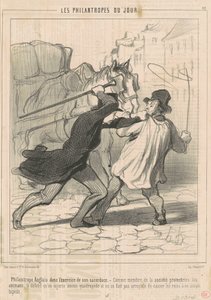 運動中の英国の慈善家... 作： Honoré Daumier